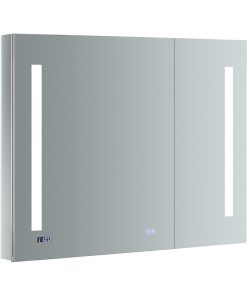Tiempo Bathroom Medicine Cabinet With LED Lighting and Defogger, 36"x30"