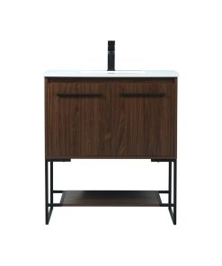 Sue 30" Single Bathroom Vanity, Walnut