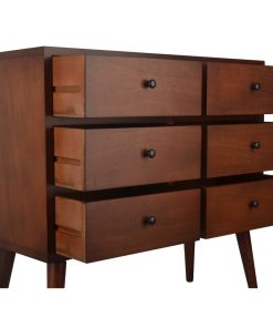 Wooden Standard Accent Cabinet With 6 Drawer, Brown