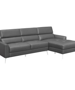 Weiser 2-Piece Set Sectional Sofa, Gray Leather