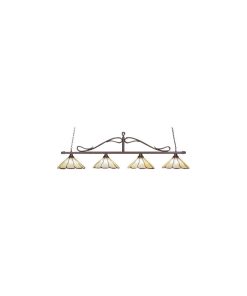 Toltec Lighting 824-BRZ-715 Scroll - 16" Four Light Billiard