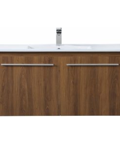 40 Inch Single Bathroom Floating Vanity In Walnut Brown