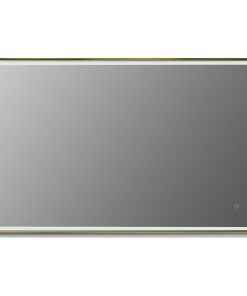 Viaggi Rectangle Framed Bathroom/Vanity LED Wall Mirror, Brushed Gold, 48"