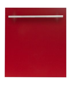 24" Red Gloss Top Control Dishwasher 120-Volt With Modern Style Handle