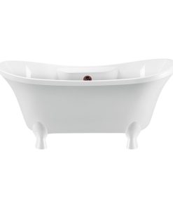 68" Streamline N901WH-ORB Clawfoot Tub and Tray With External Drain