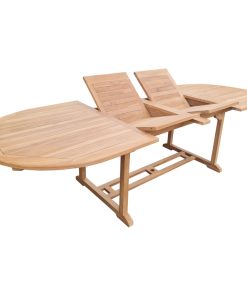 Teak Wood Santa Cruz Oval Double Extension Dining Table, 78 to 118"