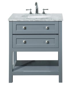 Stufurhome Marla 30" Gray Single Sink Bathroom Vanity