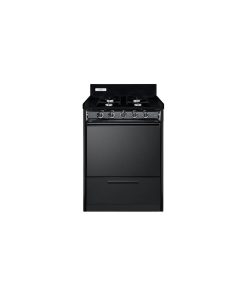 20 inch wide gas range in black with burners TTM6107C