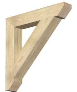 Traditional Slat Bracket, 38"Dx38"H, 6"W Douglas Fir/Rough Sawn