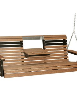 5 Foot Rollback Swing in Premium Woodgrain Poly Lumber, Antique Mahogany/Black