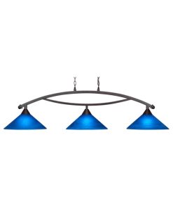 Toltec Lighting 873-DG-420 Bow - 16" Three Light Billiard