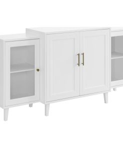 62" 4-Door Tiered Modern Sideboard, White