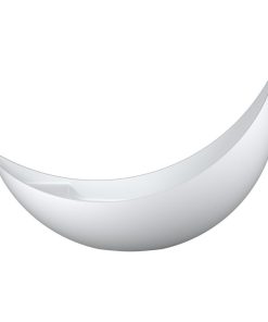 55" Polystone Crescent Wall Mounted Sink, Matte White, No Faucet