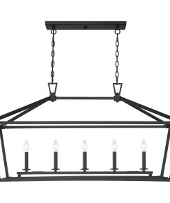 Townsend 5-Light Trestle Chandelier, Matte Black