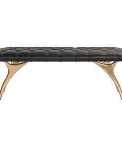 Taylen Bench, Black Leather
