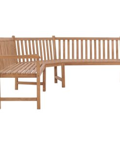 vidaXL Solid Teak Wood Patio Corner Bench Outdoor Garden Lounge Wooden Seating