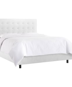 Victor King Button Bed, Premier White