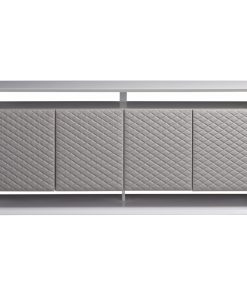 Universal Furniture Reynolds Wood Media Console, Faux Leather Doors, Gray