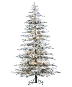 6.5' Flocked Pre-Lit Mounta" Pine