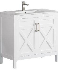 36" Vanity With Mirror, White