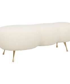 Welsh Faux Shearling Bench - Beige