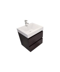 24" Wall Mount Vanity With Reinforced Acrylic Sink, Gray Oak