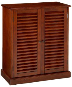 5 Shelf Enclosed Shoe Cabinet, Oak
