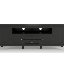 Warm Shaker Solid Wood 72 Inch Tv Media Stand In Black For Tvs Up To 80 Inches