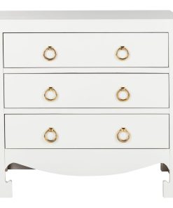 Studio Seven Dion 3 Drawer Chest, White/Gold