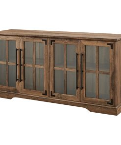 58" Farmhouse 4-Door TV Console, Reclaimed Barnwood