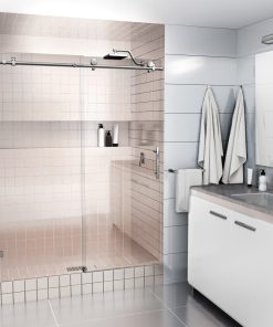 52-56"x78" Frameless Sliding Shower Door, Polished Chrome