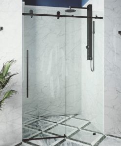 VIGO Elan E-class 60" x 76" Frameless Sliding Shower Door, Matte Black