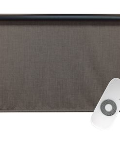 Supreme Rechargeable Motor Outdoor Sun Shade With Protective Valance, Pewter, 12