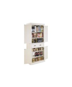 Transitional Pantry, White Finished Hardwood With 2 Cabinets and Inner Shelves