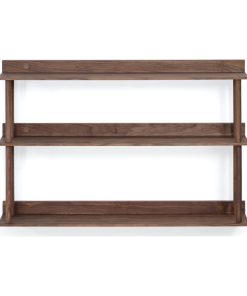 3 Level Wooden Wall Shelf | Wireworks Platform 3, Walnut