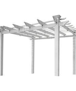 129"W x 129"D x 85 1/2"H (96"W x 96"H Post to Post) Mirage Pergola, White