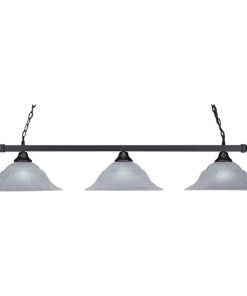 Toltec Lighting 803-MB-53615 Square - 10.50" Three Light Billiard