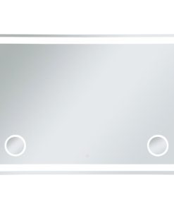 42"x60" Hardwired Led Mirror With Magnifier and Color Changing Temperature