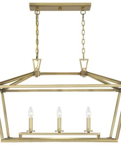 Townsend 3-Light Island Light, Warm Brass
