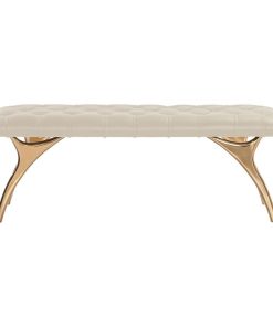 Taylen Bench, Cream Leather