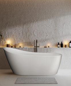 63" Acrylic Freestanding Contemporary Soaking Tub With Drain and Overflow