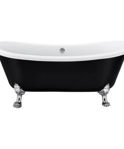 67" Acrylic Double Slipper Clawfoot Non-Whirlpool Bathtub, Black