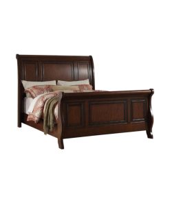 Wooden Queen Bed, Cherry Finish