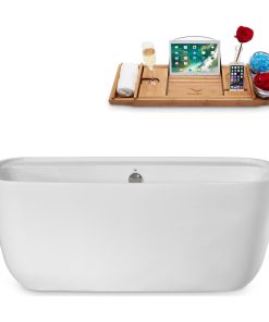 59" Streamline N2060BNK Freestanding Tub and Tray With Internal Drain