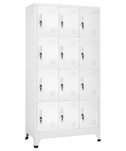 vidaXL Locker Cabinet w/ 12 Compartments Wardrobe Office Gym Storage Organizer