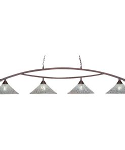 Toltec Lighting 874-BRZ-719 Bow - Four Light Billiard