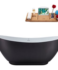 62" Streamline N592WH Freestanding Tub and Tray With Internal Drain