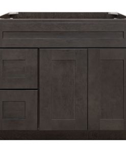 36" Vanity Sink Base Cabinet With Left Drawers Dover Gray by LessCare