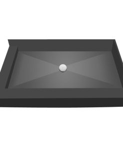 TileRedi 3772CDL-PVC 37x72 Double Curb Pan Center Drain