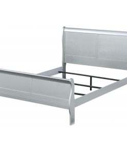 62"x90"x47" Platinum Wood Queen Bed